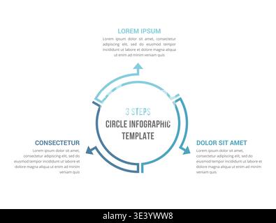 Circle diagram template with three elements, infographic template for web, business, presentations, vector eps10 illustration Stock Vector
