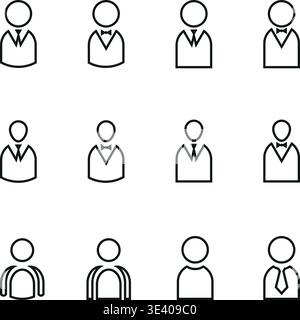 Various people, people icon collection, people in black, people collection Stock Vector
