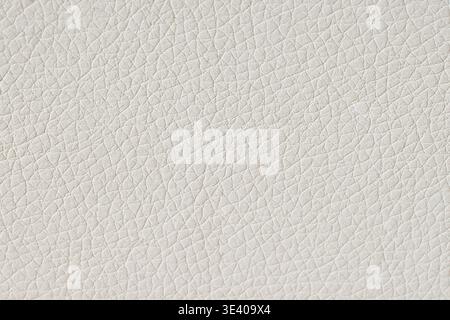White eco leather texture background with fine synthetic skin pattern and copy space Stock Photo