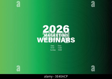 Modern corporate webinar background template. Vibrant gradient with smooth concentric radial waves for 2026 business marketing presentations Stock Vector