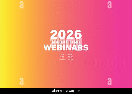 Modern corporate webinar background template. Vibrant gradient with smooth concentric radial waves for 2026 business marketing presentations Stock Vector