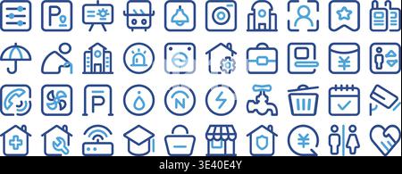 Utility Service Line Icons Set Vector, Home Maintenance Everyday UI Outline Symbols Collection Stock Vector