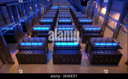 Data Center.Row Data Center Solutions Stock Photo