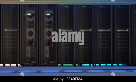 Server racks in server room data center Stock Photo