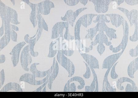 Light blue damask wallpaper pattern with vintage floral design Stock Photo