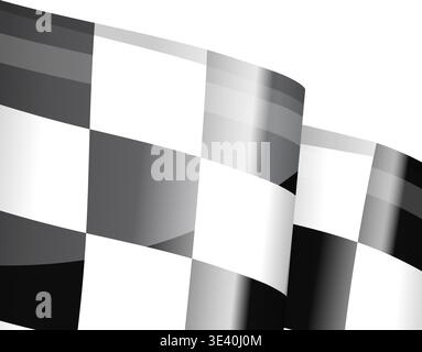 Concept - Winner. Racing Checkered Flag Finish, vector isolated on white background Stock Vector