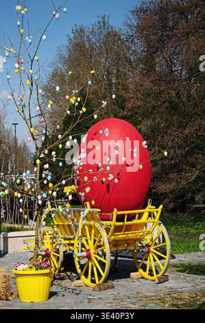 Preparation for Easter in the city of Hévíz,Hungary,24.03.2026.Reportage Color Photo Stock Photo