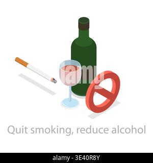 3D Isometric Flat Illustration of Healthy Aging, Physical Activity and Health Care for Elderly Senior People. Item 6 Stock Photo