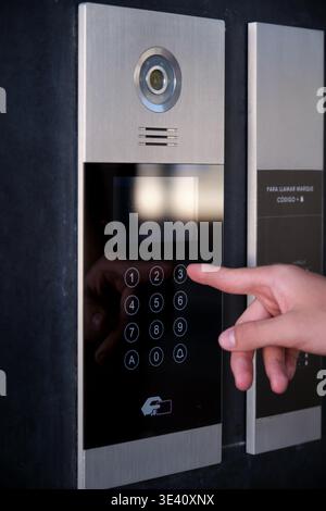modern tactile digital screen intercom with video camera Stock Photo
