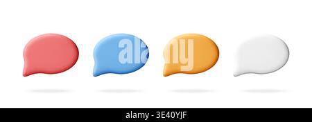 3D Set of colorful speech bubbles Stock Vector