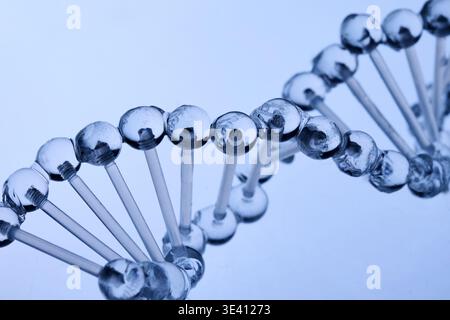 Abstract cosmetic lab. Dna double helix structure representing science and research Stock Photo