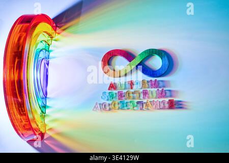 Autism awareness, Infinity symbol representing autism spectrum neurodiversity and acceptance Stock Photo