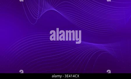 Abstract background with flowing purple lines and dots, representing digital data, global network, and technology connections Stock Photo