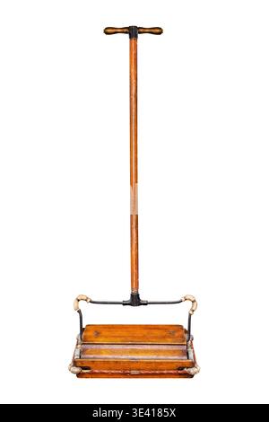 Authentic ancient manual vacuum cleaner isolated on a white background Stock Photo
