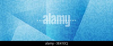Soft blue geometric pixel abstract background, translucent squares with subtle gradient texture, pixelated clean modern composition for corporate Stock Vector