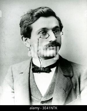 Portrait of Emanuel Lasker as a young man German chess world champion circa late 19th century Stock Photo