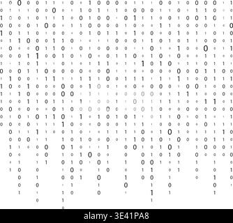 Falling numbers. Matrix. Digital data stream. binary code. Graphic technology background Stock Vector