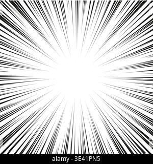 Manga speed frame. Superhero action. Radial speed lines. Comics Stock Vector