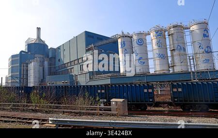 Former Lever Brothers and Unilever Persil factory at Warrington Bank Quay, pictured before demolition and planned redevelopment into AI data centre Stock Photo