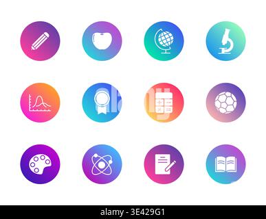 School subjects, education, creativity Stock Vector