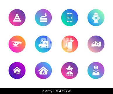 Emergency, rescue, safety services Stock Vector