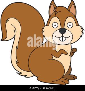 Cute cartoon vector illustration of a squirrel isolated on white background Stock Vector