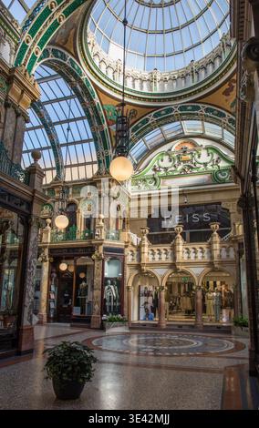 Victoria Quarter (County and Cross Arcades), Ornate Victorian Shopping Arcades in Leeds, West Yorkshire, England Stock Photo