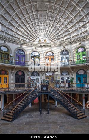 Interior of the Corn Exchange, Historic Victorian Market Hall in Leeds, West Yorkshire, England Stock Photo