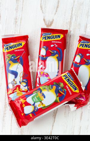 McVitie's Penguin Original milk chocolate flavoured biscuit bar. Stock Photo