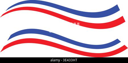 Abstract Red and Blue Wave Line Design Curved Stripe Background for Banner Poster Branding and Decorative Use Stock Vector