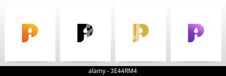 Candlelight On Letter Logo Design P Stock Vector