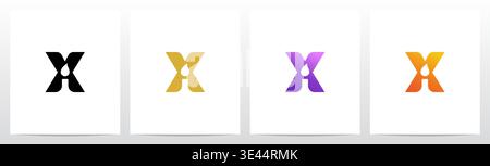 Candlelight On Letter Logo Design X Stock Vector