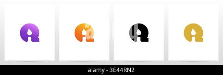 Candlelight On Letter Logo Design Q Stock Vector