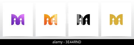 Candlelight On Letter Logo Design M Stock Vector