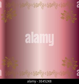 Elegant Golden Floral Frame with Soft Gradient Background – Luxury Ornamental Design Stock Vector