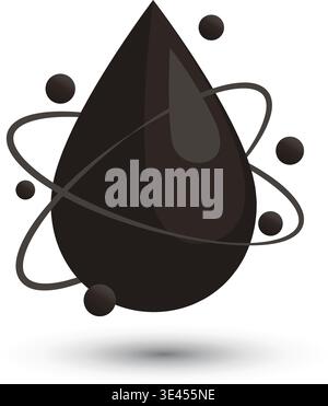 Oil Drop vector stock illustration. Oil Drop vector icon on a white background with shadow Stock Vector