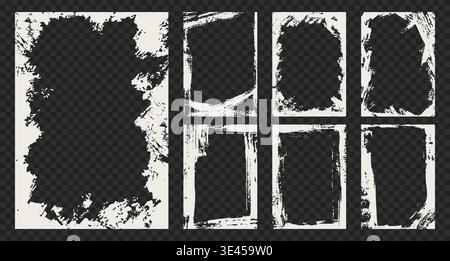 Gouache Grunge Frames. Vertical templates. Vector. Stock Vector