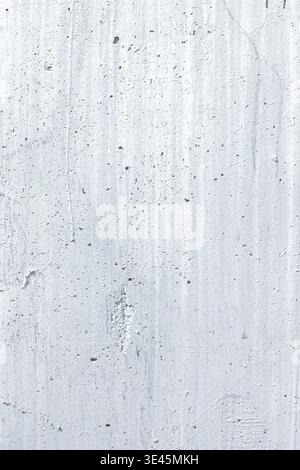 White Concrete Wall with Grungy Peeling Paint and Urban Drip Marks Stock Photo
