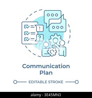 Communication plan soft blue concept icon Stock Vector