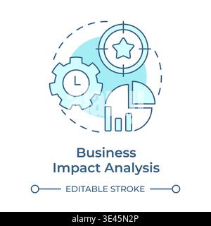 Business impact analysis soft blue concept icon Stock Vector
