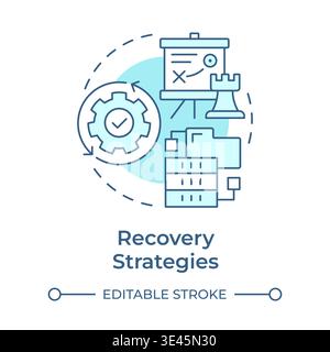 Recovery strategies soft blue concept icon Stock Vector