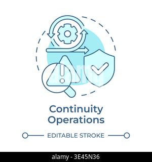 Continuity operations soft blue concept icon Stock Vector