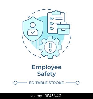 Employee safety soft blue concept icon Stock Vector