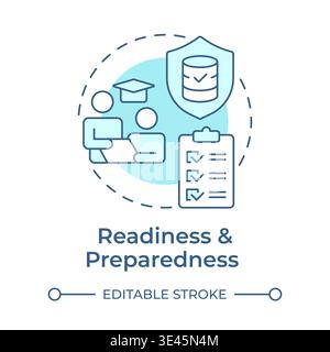 Readiness and preparedness soft blue concept icon Stock Vector