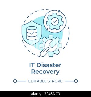 IT disaster recovery soft blue concept icon Stock Vector