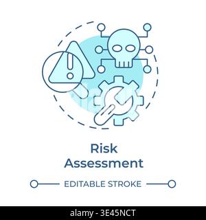 Risk assessment soft blue concept icon Stock Vector
