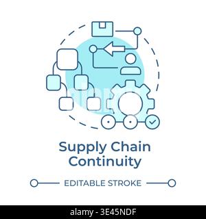 Supply chain continuity soft blue concept icon Stock Vector