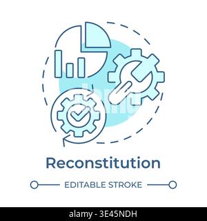 Reconstitution soft blue concept icon Stock Vector