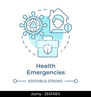 Health emergencies soft blue concept icon Stock Vector