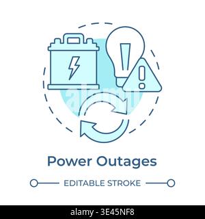 Power outages soft blue concept icon Stock Vector